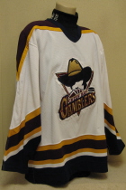 This one was worn by Mark Fontas during the 1996-97 season. NOB, Lots of wear. size 50.