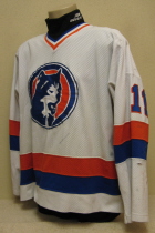 North Iowa Huskies White # 11 Mason City is the home rink of the Huskies. 1999 was the team's last season as members of the USHL. This homer is manufactured by Hooters Sportswear and is tagged an XL. Any additional information you can provide would be great!!!