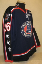 Worn for both seasons in Columbus. The inaugural season worn by Andy Taranto. The second season seanon worn by Elias Biachhii. Tie down front, SP logo on fron tleftchest and on right rear hem. Teir 1 logo also on left rear hem. Size 56 Made by SP