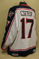 Worn for both seasons in Columbus. The inaugural season worn by Chris Reed. The second season seanon worn by Justin Cseter (he wore 27 the previous season). Tie down front, SP logo on fron tleftchest and on right rear hem. Teir 1 logo also on left rear hem. Size 56 Made by SP.