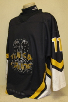 Tulsa Crude Landon Bathe # 11 2001-02 This jersey was worn by Landon Bathe during the one and only season in Tulsa. It is made by OT Sports and sized an X-Large.