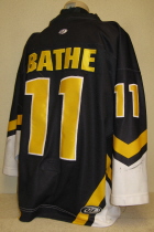Tulsa Crude Landon Bathe # 11 2001-02 This jersey was worn by Landon Bathe during the one and only season in Tulsa. It is made by OT Sports and sized an X-Large.