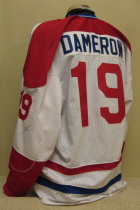 Dubuque Fighting Saints #19 Worn the final season by Dubuque's Chad Damerow. More info to follow. Any additional information from you would be great!!!