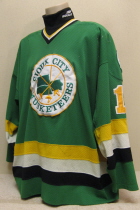 Worn for two seasons by TJ Tanberg. This #17 Green jersey has shoulder patches on both sides. Size XXL. NNOB The 