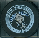 2005-06 USHL Sioux Falls Stampede Official Game Style Puck. This is one of two OGP versions available.