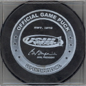 2005-06 Official Game Puck reverse logo. Marked Official Game Puck, OGP became the official sponcer of USHL pucks in 2004. A variation of logo appears every season. Several teams have also used official game pucks with a sponcer on the reverse as well.